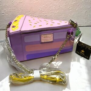 NWT Disney Pink and Purple Crossbody Bag Loungefly Tangled Cosplay Cake Bag